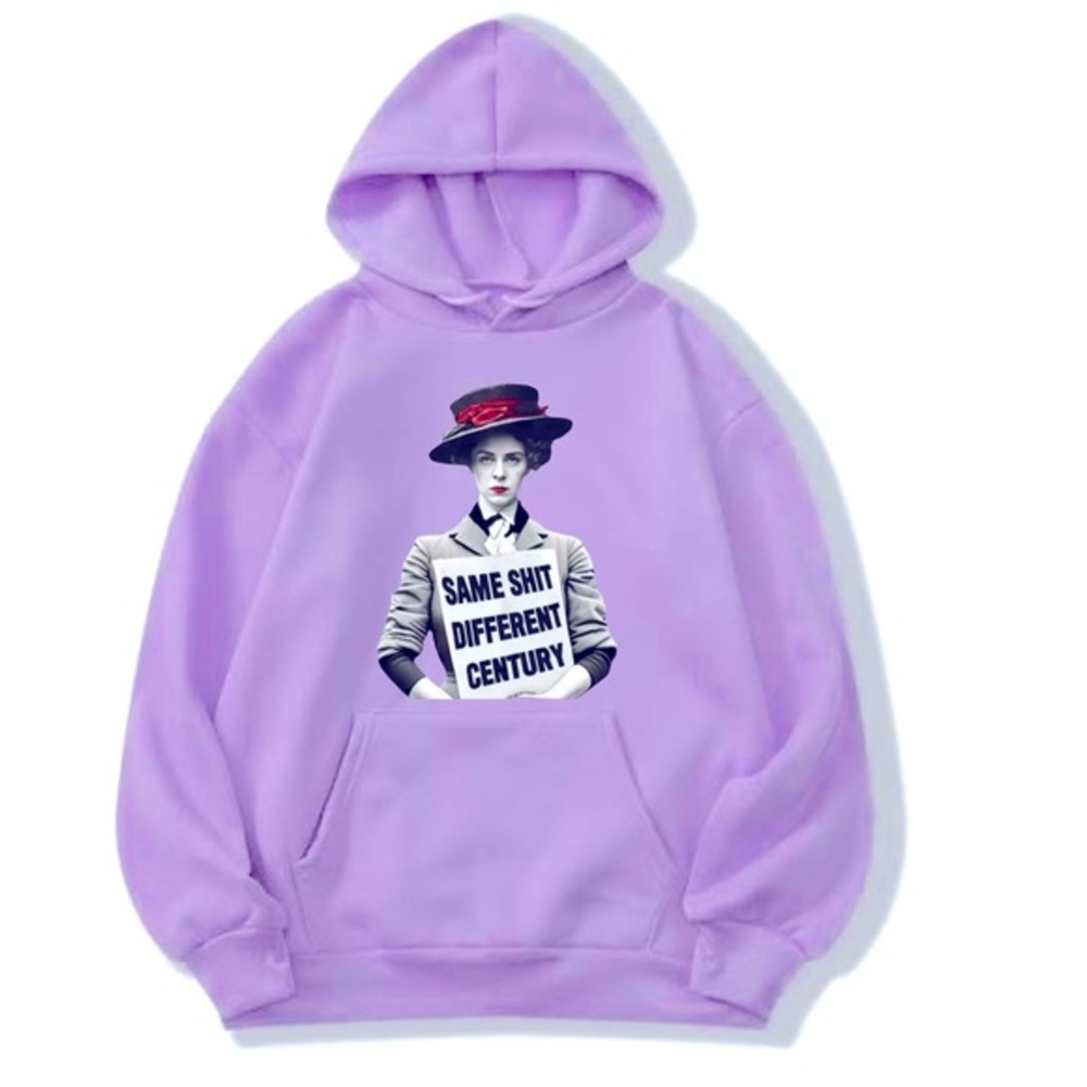 “Same Sh*t Different Century" Oversized Hoodie - Sarcastic Vintage Protest